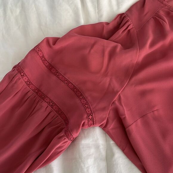 Torrid Chiffon Eyelet Embroidered Blouse Size 1x (14-16) NWT Mauvewood - Picture 5 of 7